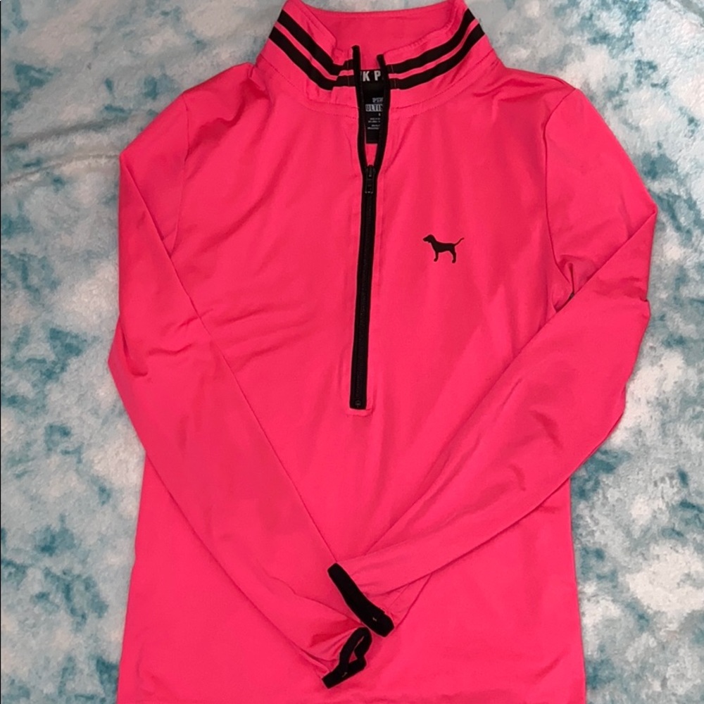 VS PINK Hot Pink Quarter ZIP - Picture 2 of 3